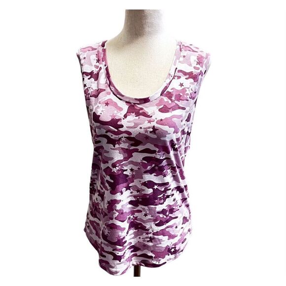 Fabletics Janis Muscle Tank Top Pink Purple Camo Camouflage Sleeveless XXSMALL - Picture 1 of 7